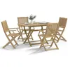 Image de vidaXL Ensemble à manger de jardin 5 pcs Bois d'acacia solide, ensemble de salle à manger d'extérieur, meuble de salle à 3214234