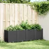 Image de vidaXL Jardinière, Lit Surélevé de Jardin, Pot de Fleurs, Bac à Plantes, Boîte de Plantation Patio Terrasse Extérieur, Noir 367858
