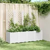 Image de vidaXL Plantenbak met latwerk 160x40x140 cm polypropeen wit367874