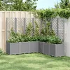 Image de vidaXL Plantenbak met latwerk 160x160x140 cm polypropeen lichtgrijs367882