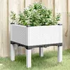 Image de vidaXL Jardinière avec pieds blanc 40x40x42 cm PP367889