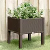 Image de vidaXL Jardinière avec Pieds, Lit Surélevé, Bac à Fleurs, Pot de Plantes Jardin Patio Terrasse Arrière-cour Extérieur, Marron 40x40x42 cm PP