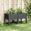 Image de Jardinière avec pieds noir 80x40x42 cm PP
