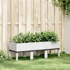 Image de vidaXL Jardinière avec Pieds, Lit Surélevé, Bac à Fleurs, Pot de Plantes Jardin Patio Terrasse Arrière-cour Extérieur, Blanc 367899