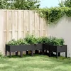 Image de vidaXL Jardinière avec Pieds, Lit Surélevé, Bac à Fleurs, Pot de Plantes Jardin Patio Terrasse Arrière-cour Extérieur, Noir 367908