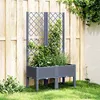 Image de vidaXL Jardinière avec Treillis, Bac à Fleurs, Pot à Plantes, Boîte à Fleurs Jardin Terrasse Patio Extérieur, Bleu Gris 367921