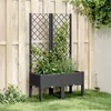 Image de vidaXL Jardinière avec Treillis, Lit Surélevé de Jardin, Pot de Fleurs, Bac à Plantes, Boîte de Plantation Patio Terrasse 367923
