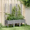 Image de vidaXL Jardinière avec Treillis, Lit Surélevé de Jardin, Pot de Fleurs, Bac à Plantes, Boîte de Plantation Patio Terrasse 367927