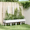 Image de vidaXL Plantenbak met latwerk 160x40x142 cm polypropeen wit367934