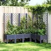 Image de vidaXL Jardinière avec Treillis, Bac à Fleurs, Pot à Plantes, Boîte à Fleurs Jardin Terrasse Patio Extérieur, Bleu Gris 367936