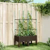 Image de vidaXL Plantenbak met latwerk 80x40x142,5 cm polypropeen bruin367955