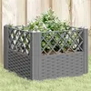 Image de vidaXL Jardinière avec piquets gris clair 43,5x43,5x43,5 cm PP, bac à fleurs, support de jardinière, support de fleurs, bac 368008
