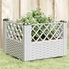Image de vidaXL Jardinière avec piquets blanc 43,5x43,5x43,5 cm PP, bac à fleurs, support de jardinière, support de fleurs, bac à 368010