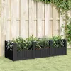 Image de vidaXL Jardinière avec piquets noir 123,5x43,5x43,5 cm PP, bac à fleurs, support de jardinière, support de fleurs, bac à 368017