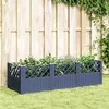 Image de vidaXL Jardinière avec Piquets, Bac à Fleurs, Pot à Plantes, Boîte à Fleurs Jardin Terrasse Patio Extérieur, Bleu Gris 368019