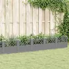 Image de vidaXL Jardinière avec piquets gris clair 363,5x43,5x43,5 cm PP, bac à fleurs, support de jardinière, support de fleurs, bac 368028