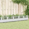 Image de vidaXL Jardinière avec piquets blanc 363,5x43,5x43,5 cm PP368030