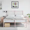 Image de vidaXL Tables de chevet 2 pcs rose 34,5x39x44 cm acier, armoire, meubles de chambre, support téléphonique, armoire 841610