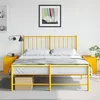 Image de vidaXL Tables de chevet 2 pcs jaune moutarde 34,5x39x44 cm acier, armoire, meubles de chambre, support téléphonique, armoire 841614