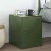 Image de Table de chevet vert olive 34,5x39x44 cm acier