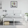 Image de vidaXL Tables de chevet 2 pcs blanc 34,5x39x44 cm acier, armoire, meubles de chambre, support téléphonique, armoire 841618