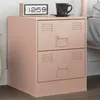 Image de vidaXL Table de chevet rose 34,5x39x44 cm acier, table de chevet, meuble de chambre, table de nuit, armoire, table 841621
