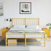 Image de vidaXL Tables de chevet 2 pcs jaune 34,5x39x44 cm acier, table de chevet, meuble de chambre, table de nuit, armoire, table 841626