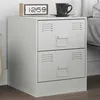 Image de vidaXL Table de chevet blanc 34,5x39x44 cm acier, armoire, meubles de chambre, support téléphonique, armoire d'appoint, 841629