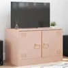 Image de vidaXL Meuble TV rose 67x39x44 cm acier, banc TV, meuble télé, meuble multimédia, buffet TV, meuble hifi, centre de 841633