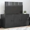 Image de vidaXL Meuble TV noir 99x39x44 cm acier, banc TV, meuble télé, meuble multimédia, buffet TV, meuble hifi, centre de 841643