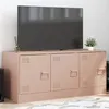 Image de vidaXL Meuble TV rose 99x39x44 cm acier, banc TV, meuble télé, meuble multimédia, buffet TV, meuble hifi, centre de 841644