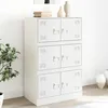 Image de vidaXL Buffet blanc 67x39x107 cm acier, armoire, armoire latérale, armoire de rangement, armoires, placard, buffet haut, 841660