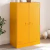 Image de vidaXL Buffet jaune moutarde 67x39x107 cm acier, armoire, armoire latérale, armoire de rangement, armoires, placard, buffet 841664