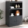 Image de vidaXL Buffet anthracite 67x39x107 cm acier, armoire, armoire latérale, armoire de rangement, armoires, placard, buffet 841669