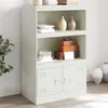 Image de vidaXL Buffet blanc 67x39x107 cm acier, armoire, armoire latérale, armoire de rangement, armoires, placard, buffet haut, 841672