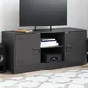 Image de vidaXL Meuble TV noir 99x39x44 cm acier, banc TV, meuble télé, meuble multimédia, buffet TV, meuble hifi, centre de 841685