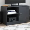 Image de vidaXL Meuble TV noir 67x39x44 cm acier, banc TV, meuble télé, meuble multimédia, buffet TV, meuble hifi, centre de 841691
