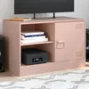 Image de vidaXL Meuble TV rose 67x39x44 cm acier, banc TV, meuble télé, meuble multimédia, buffet TV, meuble hifi, centre de 841693