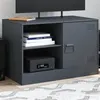 Image de vidaXL Meuble TV anthracite 67x39x44 cm acier, banc TV, meuble télé, meuble multimédia, buffet TV, meuble hifi, centre de 841695