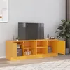 Image de vidaXL Meubles TV 2 pcs jaune moutarde 67x39x44 cm acier, banc TV, meuble télé, meuble multimédia, buffet TV, meuble hifi, 841698