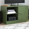 Image de vidaXL Meuble TV vert olive 67x39x44 cm acier 841699