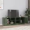 Image de vidaXL Meubles TV 2 pcs vert olive 67x39x44 cm acier, banc TV, meuble télé, meuble multimédia, buffet TV, meuble hifi, 841700