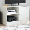 Image de vidaXL Meuble TV blanc 67x39x44 cm acier 841701
