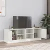 Image de vidaXL Meubles TV 2 pcs blanc 67x39x44 cm acier, banc TV, meuble télé, meuble multimédia, buffet TV, meuble hifi, centre de 841702