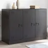 Image de vidaXL Buffet noir 99x39x73 cm acier, armoire, placard, buffet haut, armoire latérale, armoire de rangement, organisateur de 841721