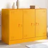 Image de vidaXL Buffet jaune moutarde 99x39x73 cm acier, armoire, armoire latérale, armoire de rangement, armoires, placard, buffet 841724