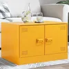 Image de vidaXL Table basse Jaune moutarde 67x50x44 cm acier, table d'appoint, table de salon, table à thé, bout de canapé, table 841730
