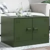 Image de vidaXL Table basse vert olive 67x50x44 cm acier, table d'appoint, table de salon, table à thé, bout de canapé, table 841731