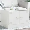Image de vidaXL Table basse blanc 67x50x44 cm acier, table d'appoint, table de salon, table à thé, bout de canapé, table latérale, 841732