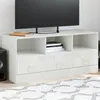 Image de vidaXL Meuble TV blanc 99x39x44 cm acier 841738